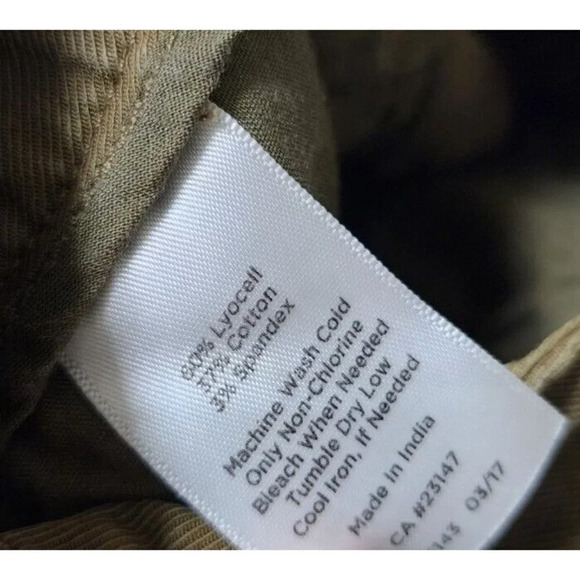 Talbots Womens Olive Green Pants Cropped Size 8 Utility Pockets - Picture 6 of 6